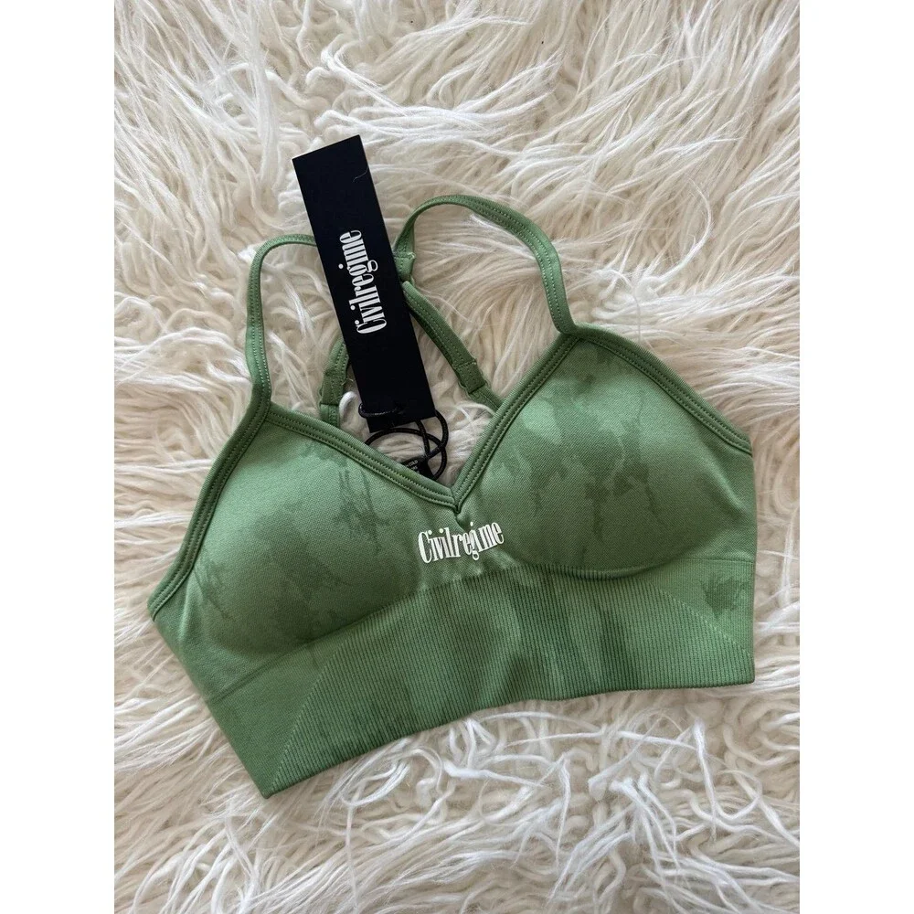 Civil Regime Kelly Seamless Sports Bra Reaper Wash Watercrest Size XS